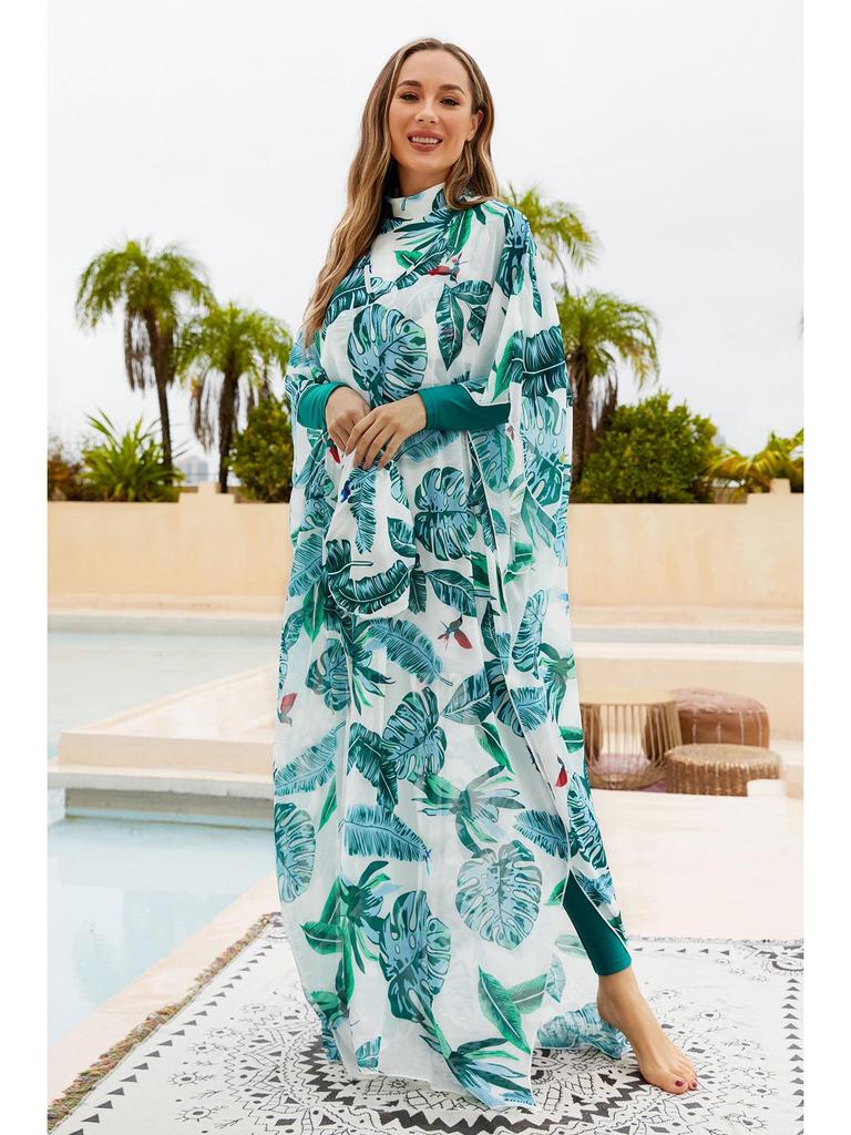 Southeast Asian Muslim Modest Swimwear Set: Four-Piece Full Coverage with Sun Protection
