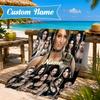 Personalisierter Name Wrestling Superstars Collage Strandtuch Mikrofaser Strandtuch, Leicht und Schnelltrocknend, für Sommerreisen, Schwimmbad Geschenk