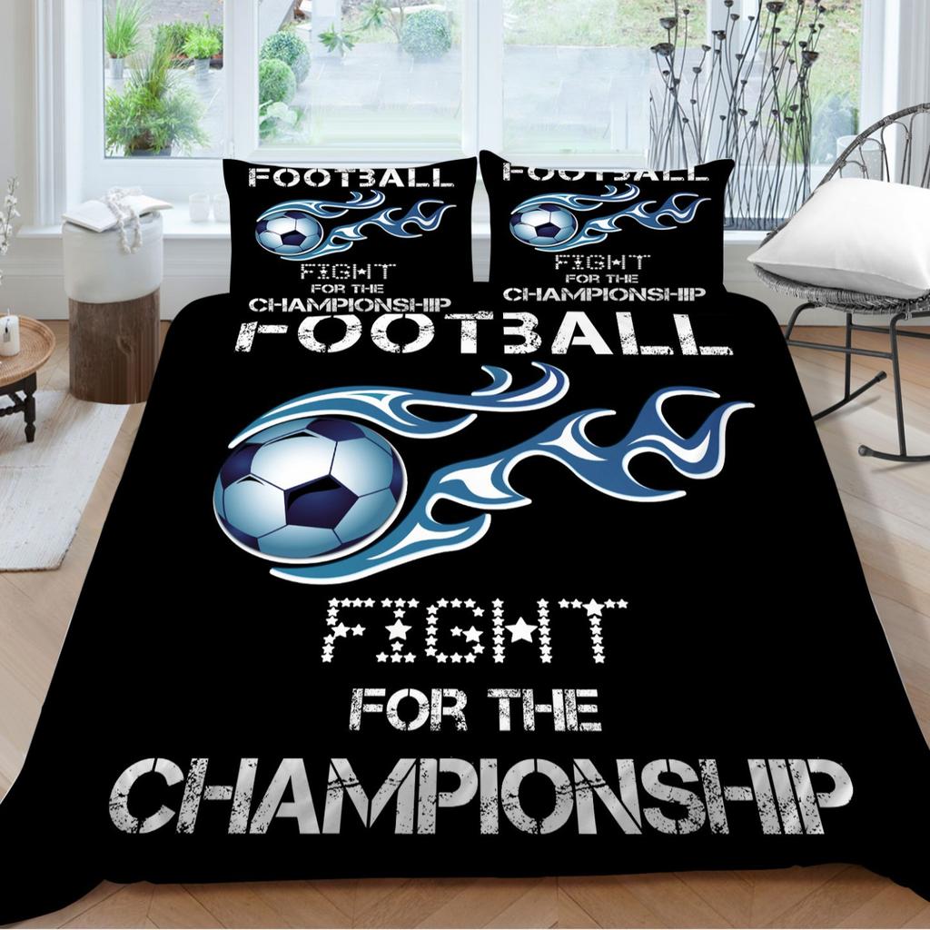 Football Series Quilt Cover Pillowcase Two Or Three-Piece Set 3D Digital Printing Polyester Sports Style