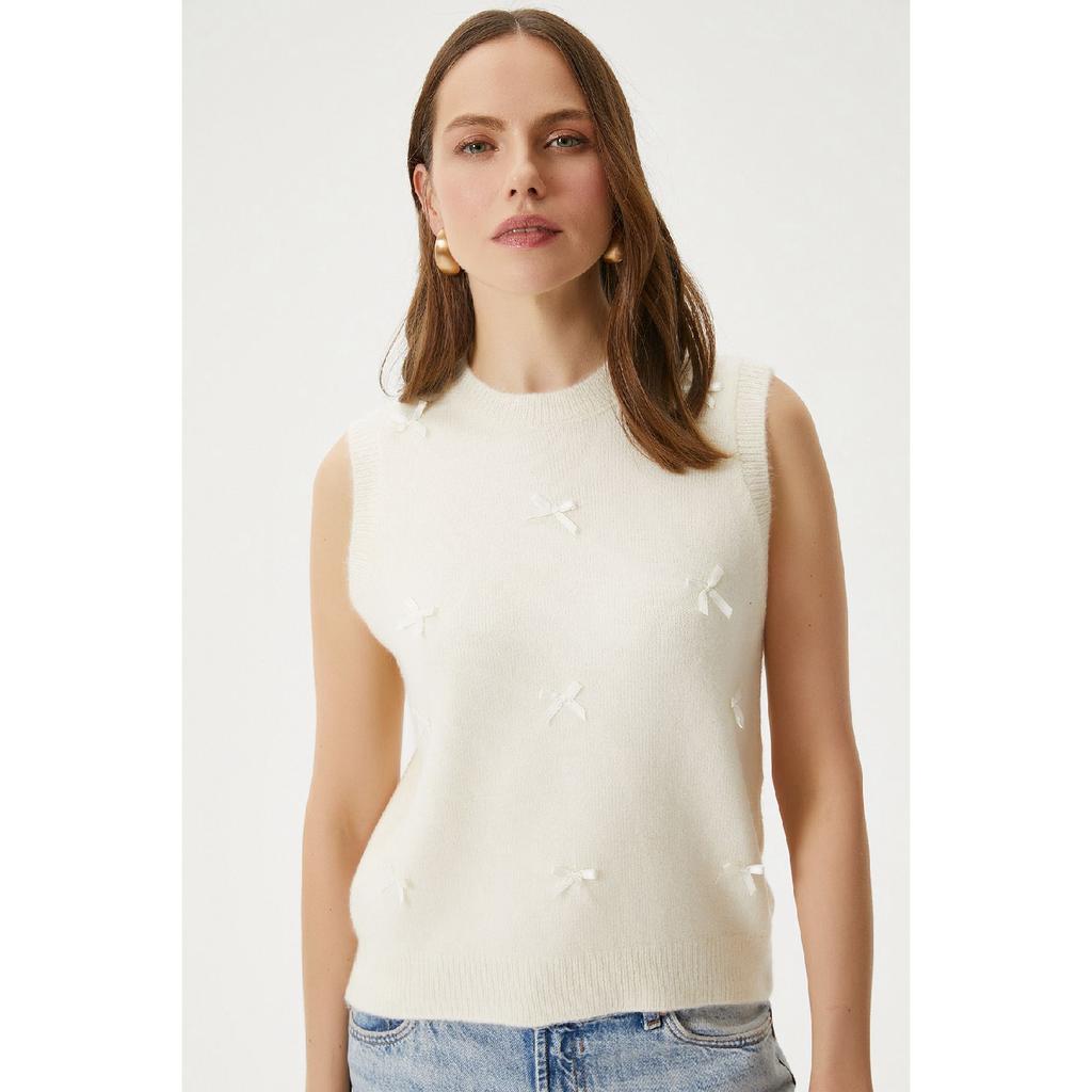 Women's Bowknot Claret Red Knitwear Sweater