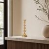 Metal Candle Holder Burnished Finish for Dining Table Centerpiece