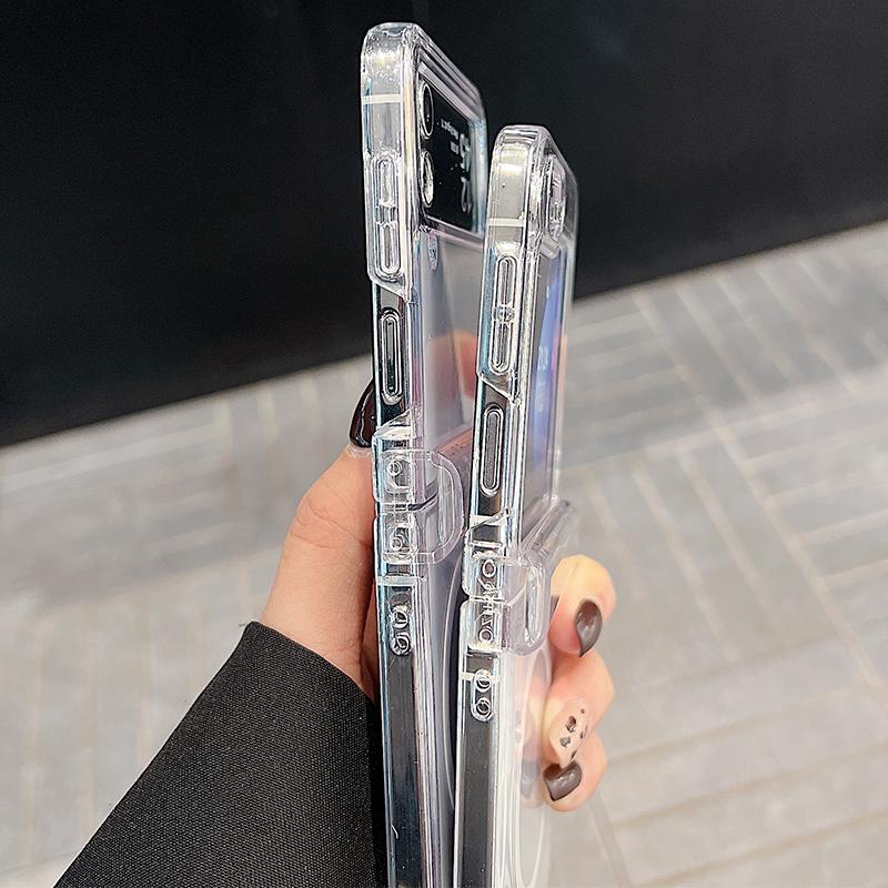 3PCS Foldable Shockproof Case for Samsung Z Flip6 Flip5 Flip4 for Magsafe Magnetic Beautiful Flower Pattern Clear Hard Pc Slim Case Cover