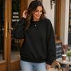 Women's Casual Comfortable Neck Long Sleeve Color Loose Fit Sweatshirt