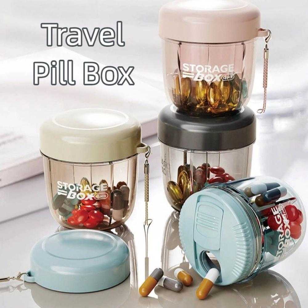 Plastic Medicine Container 4 Grids Pill Organizer Box New Sealed Pill Dispenser  for Vitamin
