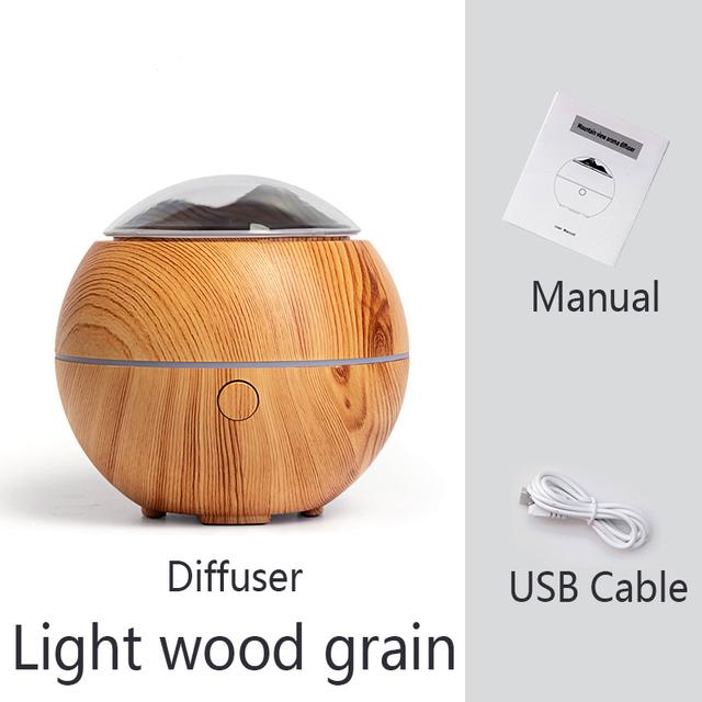 

Горный ароматический диффузор, диффузор эфирного масла, увлажнитель воздуха, ультразвуковой пульт дистанционного управления, 7 цветов, светодиодная лампа, создатель тумана для дома 03