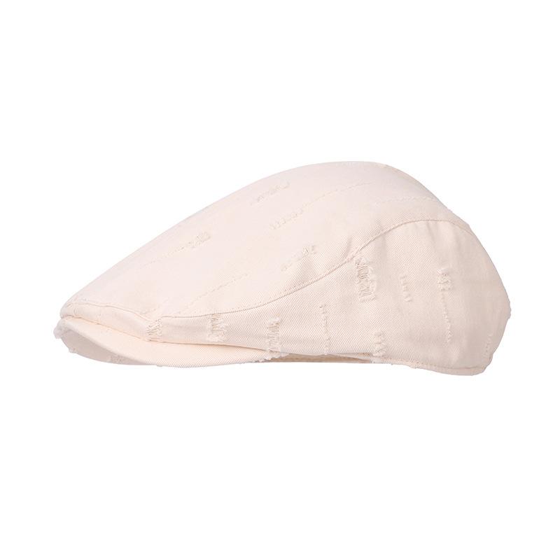 Beret Women Spring Summer Hats For Women Washed Hole Retro Trendy Visor Cap Solid Color New