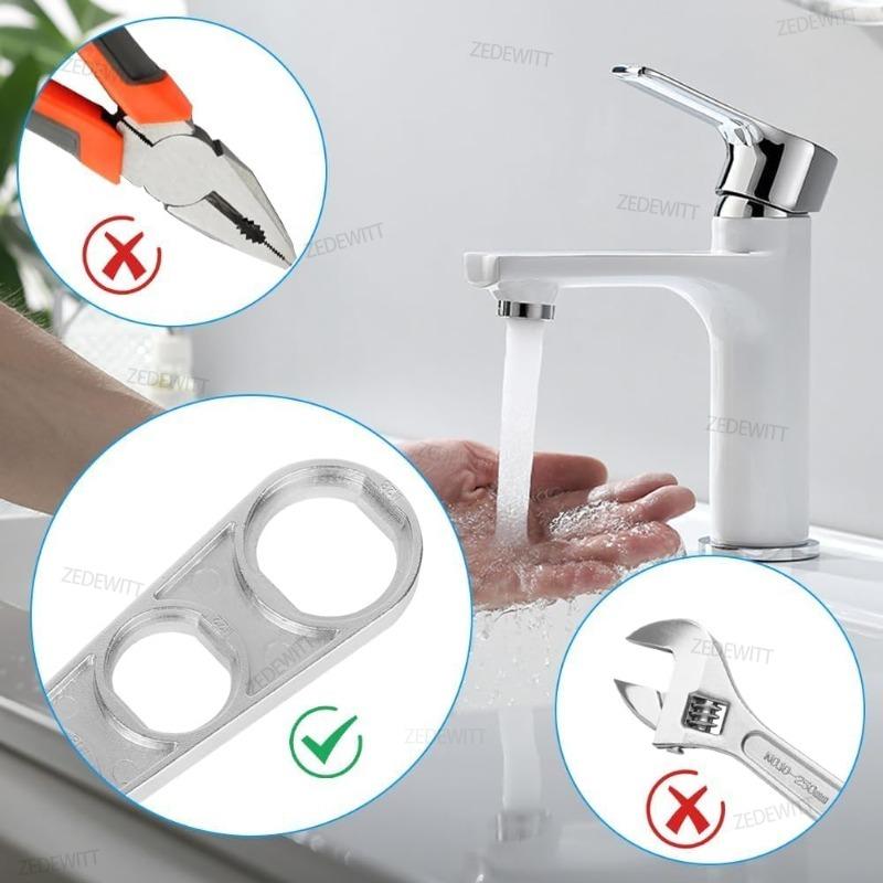 Xiaomi Faucet Bubbler Wrench Practical 2 In 1 Faucet Aerator Wrench Water Flow Adjusting Plumber Home Bathrooms Faucet Maintenance Tool