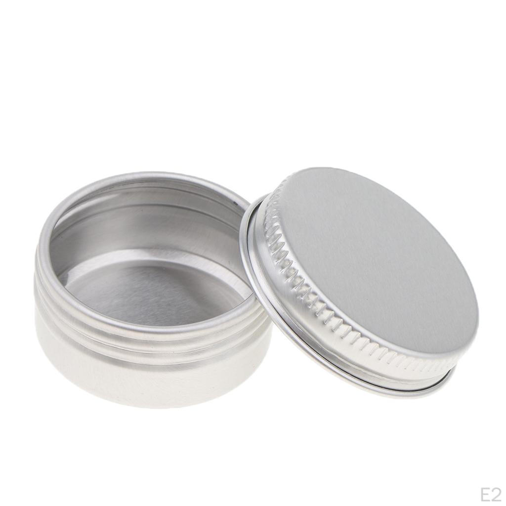 10x Aluminium Lip Tin Pots Jar Bottle Storage Container