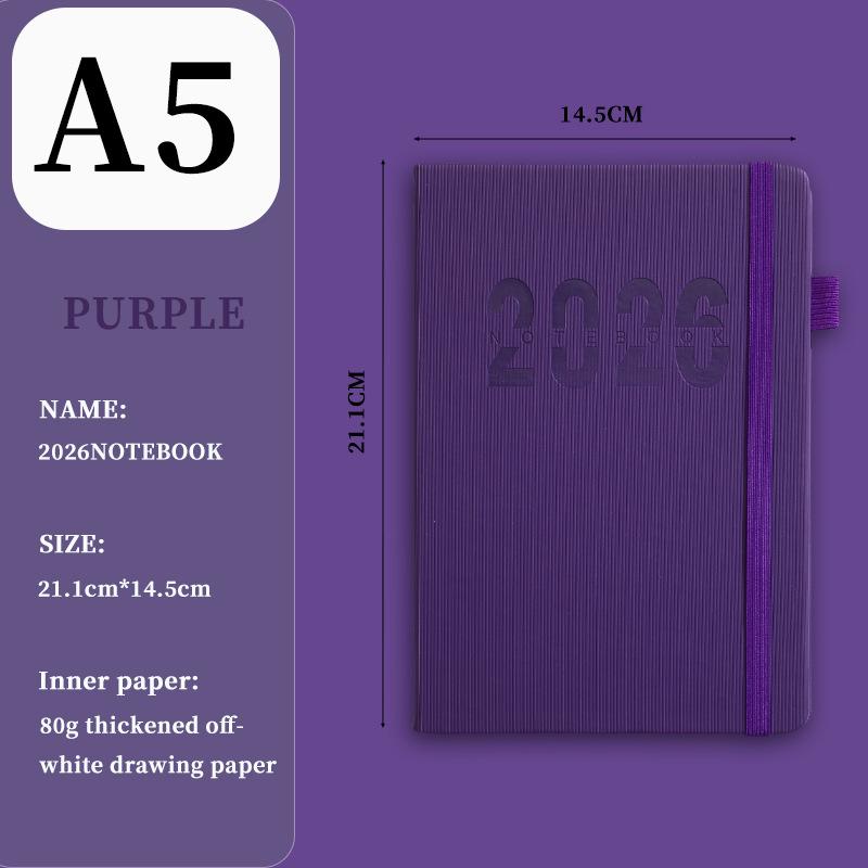 2026 Cross-Border English Diary with Band: Annual Calendar, Weekly Planner, 365-Day Efficiency Notebook