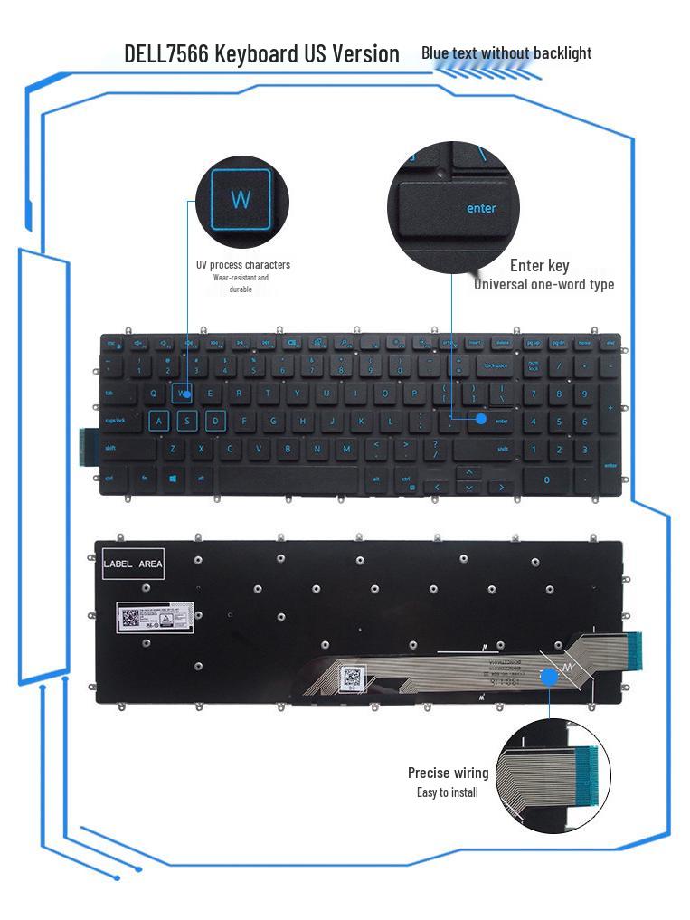 Compatible Keyboard for Dell G3, G5, and G7 Series (3579, 3779, 3590, 5587, 5590, 7588, 7790, 7590)
