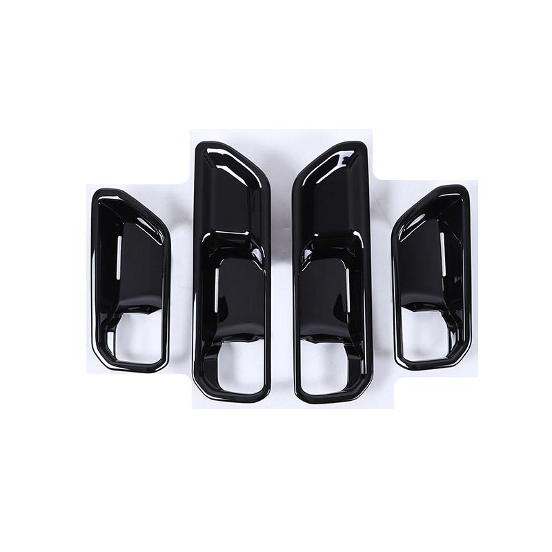 For Toyota Land Cruiser Prado 2024-2025 ABS Carbon Fiber/Black Car Inner Door Handle Door Bowl Decorative Frame Car Accessories