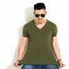 Soild Colors Man V-neck Short Sleeves T-shirt Slim Bottoming Tee Shirt
