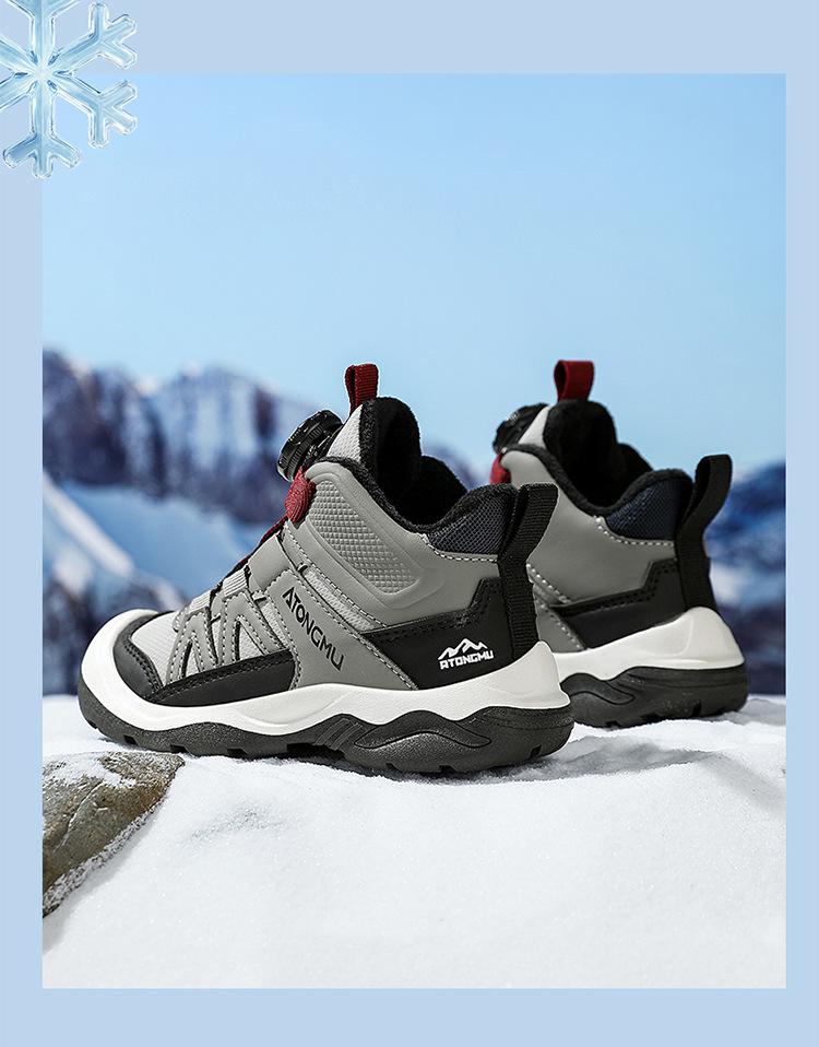 Popular Boys' Snow Boots: Fleece-Lined, Thickened, Non-Slip, Warm Winter Shoes for Children