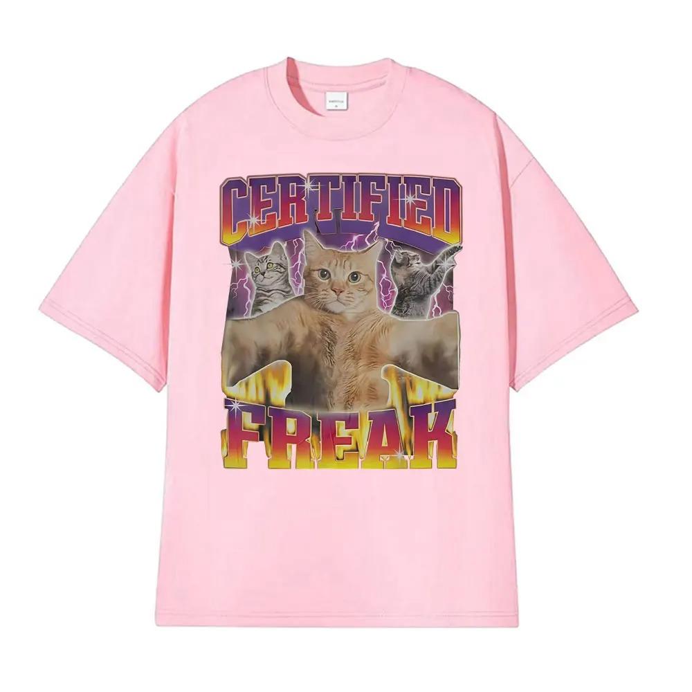 Unisex Summer Short Sleeve TShirt Funny Vintage Cat Meme Oversized Comfortable Stylish Fashion Casual Women And Men Tshirts