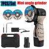 7 STK/sett Trådløs elektrisk vinkelsliper Metalltre Flisekutter Slipemaskin Mini vinkelsliper