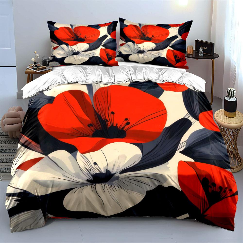 Elegant Floral Three-Piece Set For Decor Kid'S And Adults' Bedroom Decor, Exquisite Three-Piece Bedding Set Gift