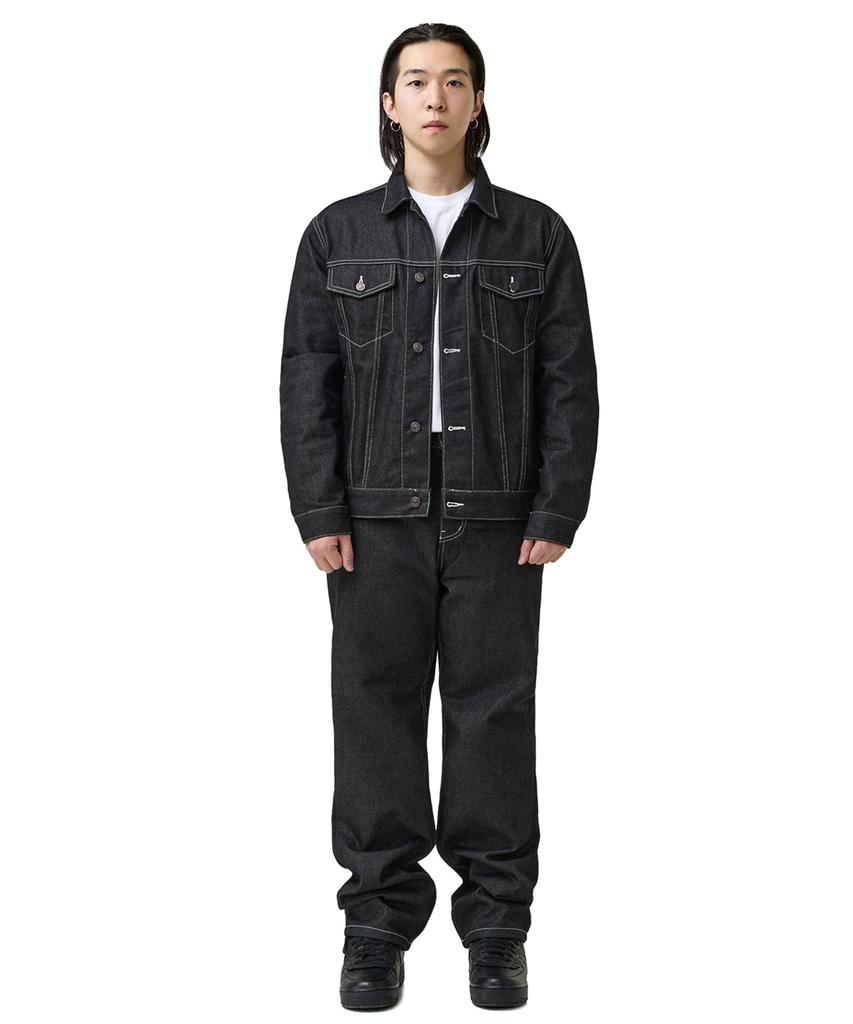 Laugher [Non-Faded] Trucker Denim Jacket - Black