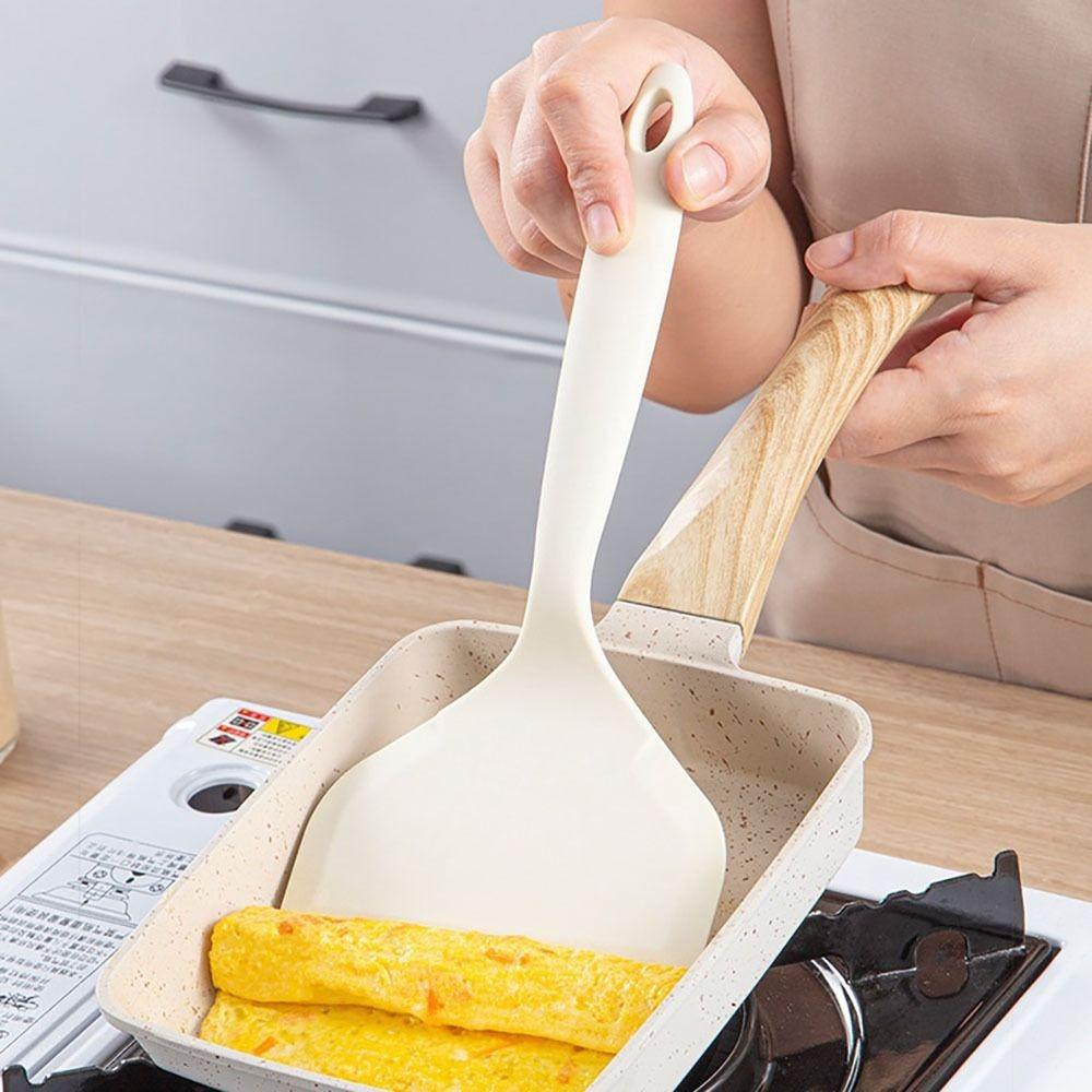 new Silicone Pot Spatula White Non-Stick Omelette Turner Pancakes Shovel Fried