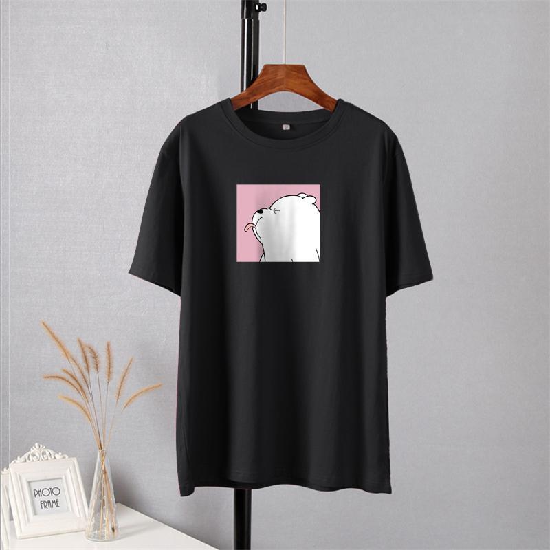 Shellsuning Oversized Cute Printed T Shirts for Women Summer New Basic Couple Clothes Fashion Casual Loose Vintage Cotton Tshirts Female Harajuku Tops