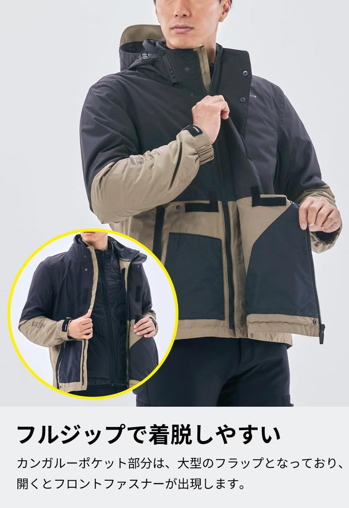 RS TAICHI Motorrek Parka RSJ733 Marble Size Motorcycle Riding Jacket for and with CE Protectors and Removable Inner Lining All-Season Green, M,