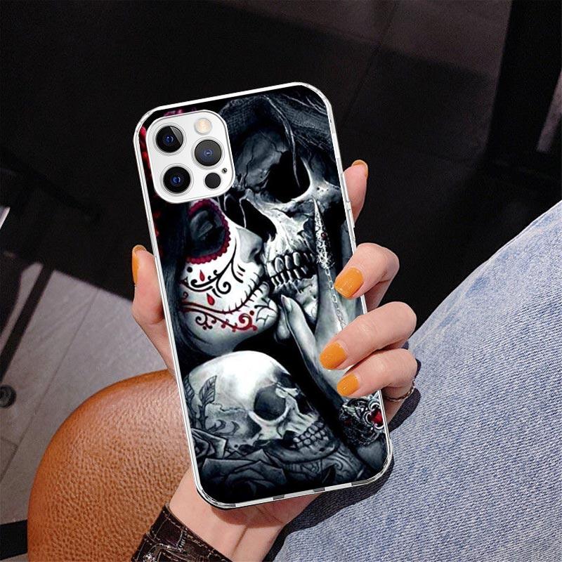 Catrina Beautiful Rose Girl Skull Phnoe Case for Iphone 17 Air 16 11 12 13 Mini 14 Plus 15 Pro Max 7 8E SE 2020 16ProMax Phone C