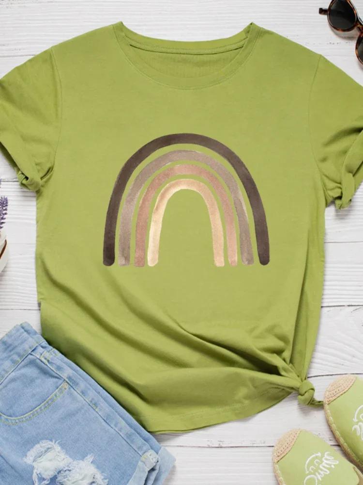 Rainbow Bridge Print Women T Shirt Short Sleeve O Neck Loose Women Tshirt Ladies Tee Shirt Tops Clothes Camisetas Mujer