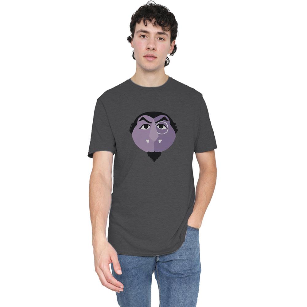 Sesame Street Unisex Adult Glower Count von Count Heather T-Shirt