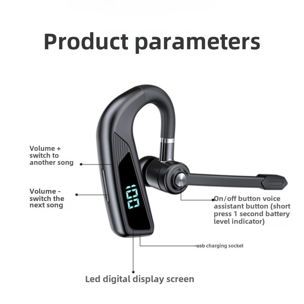 Bluetooth Headset New Business Model Sports Driving Upgrade Digital Display Upgrade Rotary Model