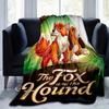 1pc, The Fox and The Hound Cozy Throw Blanket for Home Decor, Couch Cover, Outdoor Blanket, Gift Idea, Flannel Throw