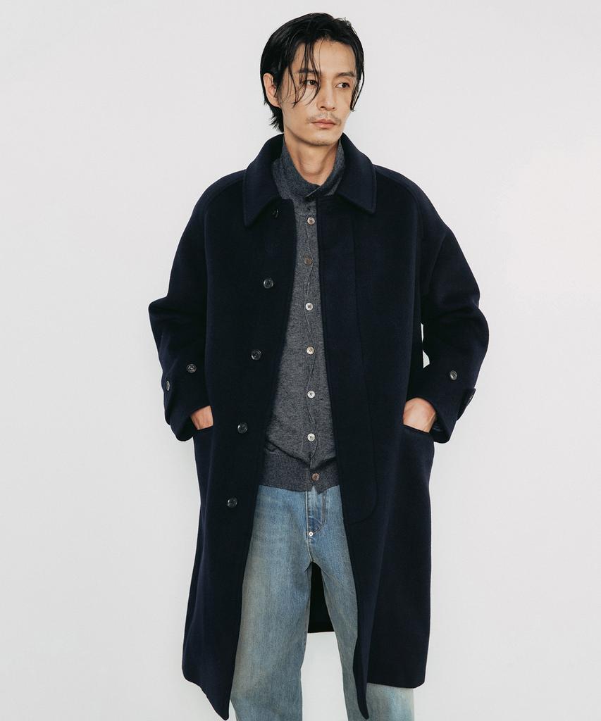 Shirter Fine Master Balmacaan Coat (Dark Navy)