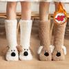 Niedliche Hunde Verdickte Winter Flauschige Socken Damen Warme Hauspantoffeln Einfarbige Socken Mädchen Weihnachtsgeschenk Weibliche Schlaf-Bodensocken