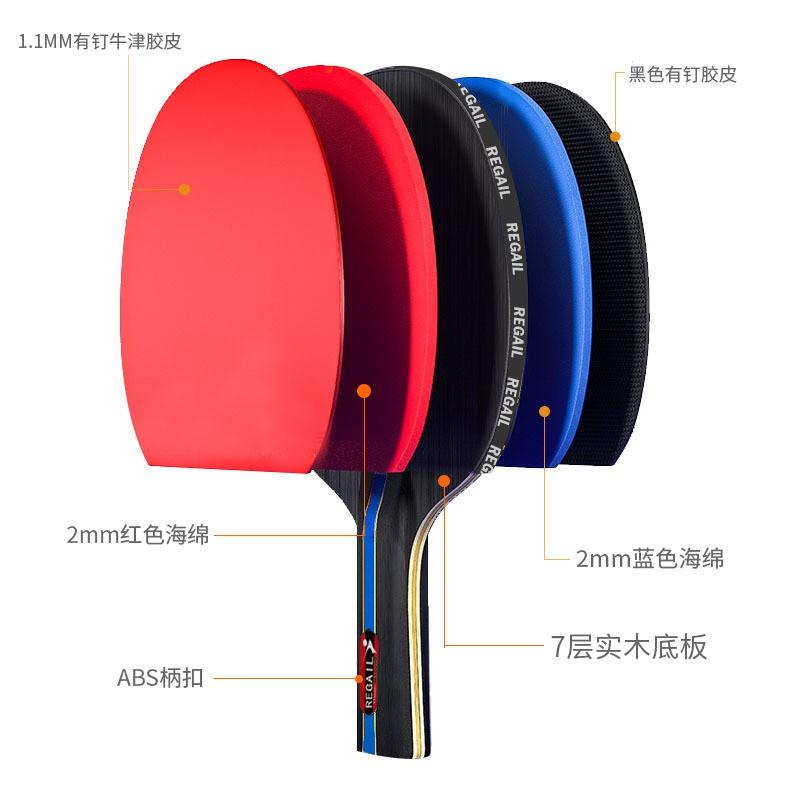 2-Piece Table Tennis Racket Set With 3 Balls Shakehand Penhold Grip Multi-Color Options Beginners Casual Players