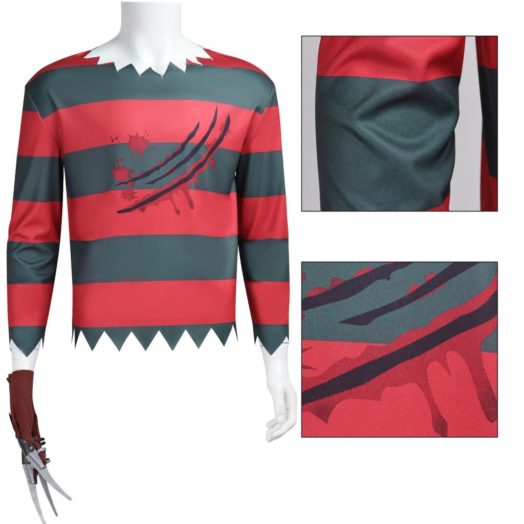 A Nightmare On Elm Street Freddy Krueger Cosplay Costume For Halloween Dress Up