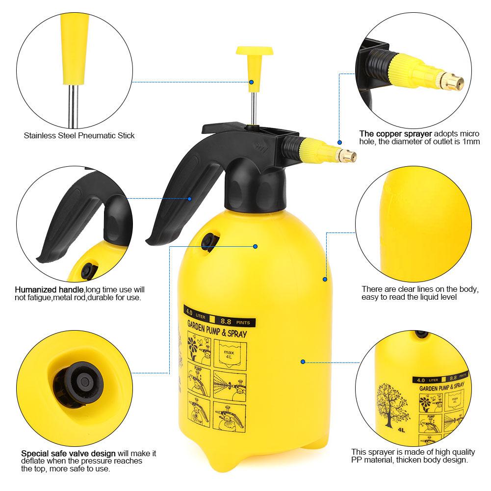 Spruzzatore Portatile a Pressione dell'Acqua Facile da Azionare Strumento per Innaffiare Piante Domestiche e da Giardino 2L