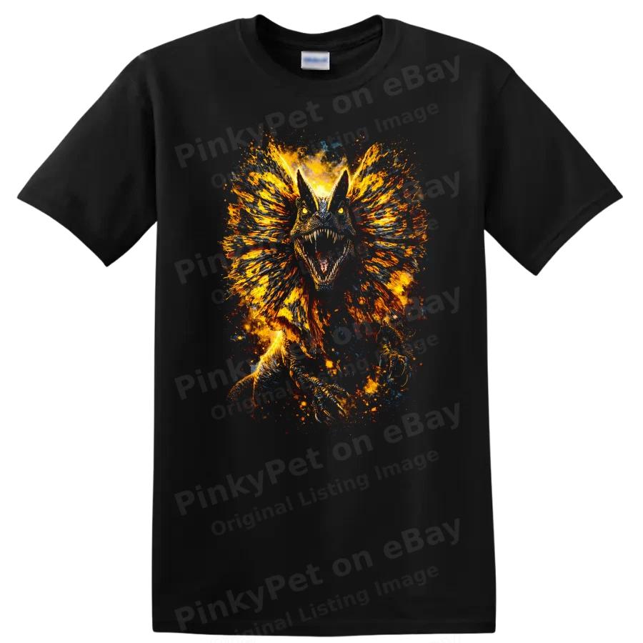 Fiery Animal Graphic T Shirt Wild Beast Design Creative Art Tee