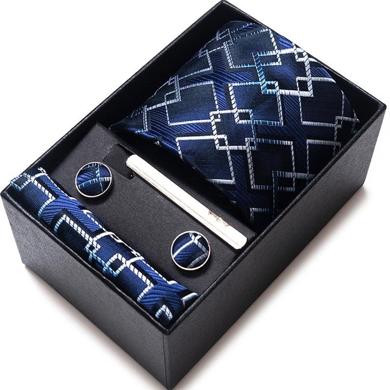 Gift Box Men'S 8Cm Tie Business Dress Jacquard Yarn Business Career Tie Set Men