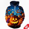 Autumn 3D Fun Pumpkin Pattern Printed Hoodies Fashionable Casual Sports Long Sleeved Men's Hooded Sweatshirts