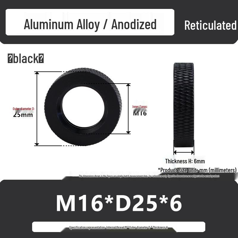 Aluminum Alloy Hand-Tightened Knurled Nut Adjustment Lock Gauge M3-M8