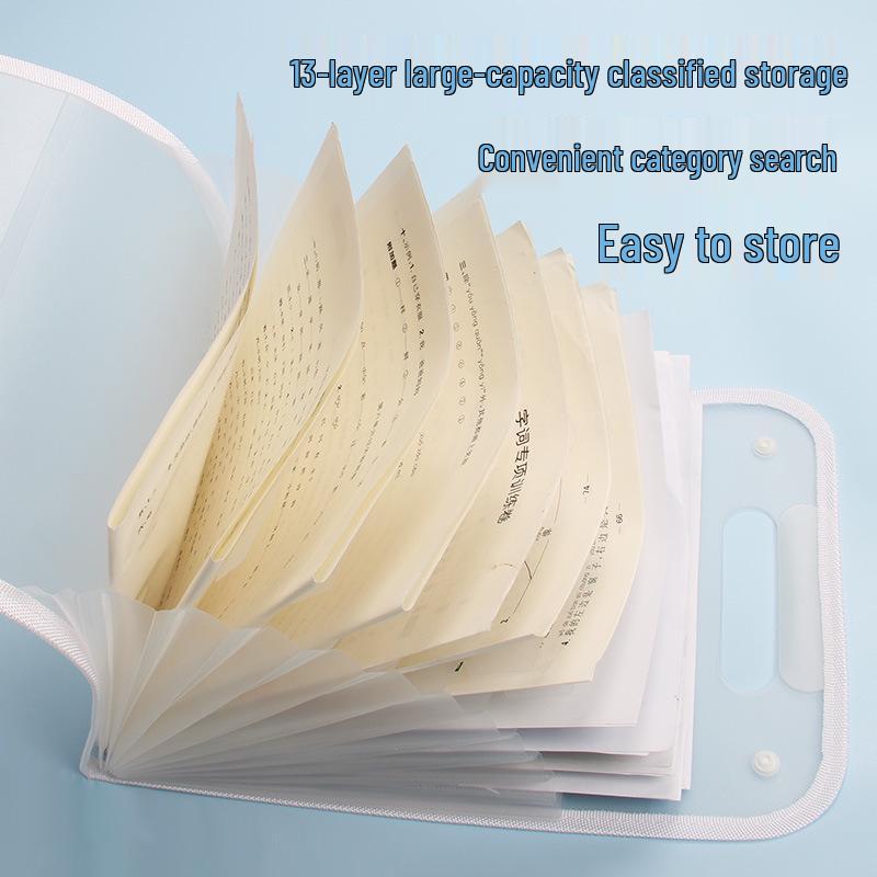 Vertical Accordion File Organizer – Large Capacity Student Storage Bag with Multi-Layer Design for Test Papers and Documents.