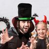 4Pcs Green Halloween Costume Accessories Costume Top Hat Necktie Sunglasses White Gloves for Cosplay Dressing Up Party