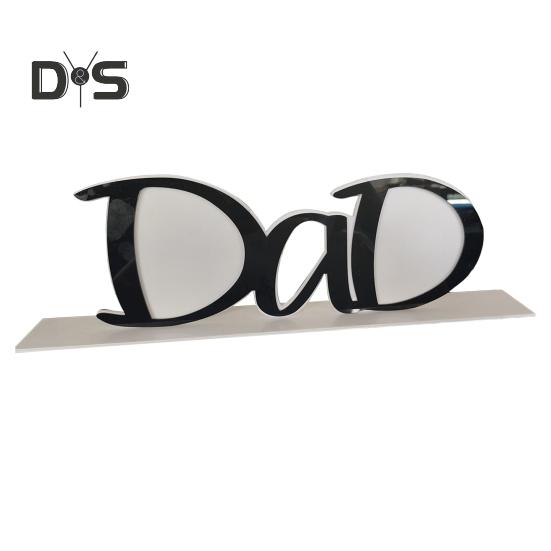 Father's Day Acrylic Photo Frame DIY PaPa Dad Letter Picture Frame Holder Table Sign Desktop Decoration Dad Grandpa Husband Birthday Festival Gift