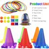3 In 1 Ball & Ring & Bean Bag Cones Toss Game Play Set with Light Multiple Throwing Target Models Outdoor Family Yard Party Game