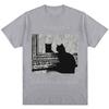 I Do Not Think Therefore I Do Not Am T Shirts Funny Black Cat Meme 90s Vintage Style T-shirts Men Women Oversized Cotton T-shirt