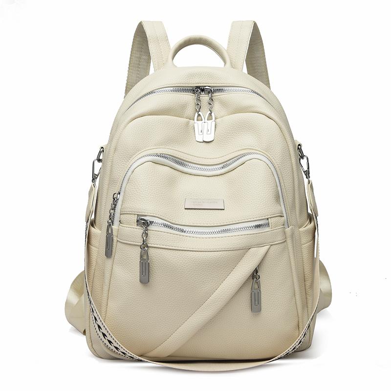 PU Backpack Women's Large Capacity Travel Backpack Multi-function Shoulder Bag
