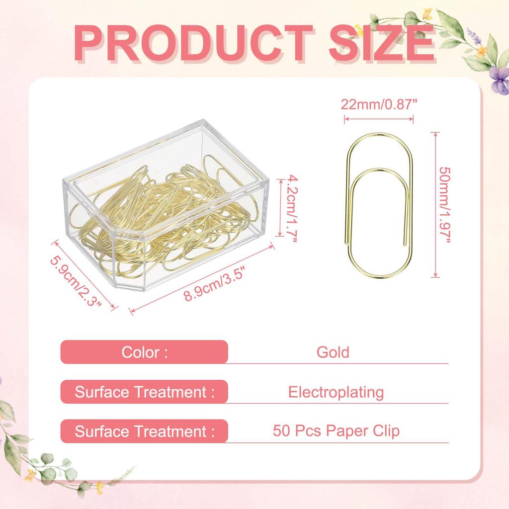 20/50/100Pcs Paper Clip 2inch Non-Skid Metal Paper Clamp Clips Large for Office Supplies Craft Scrapbook Document Note Sorting