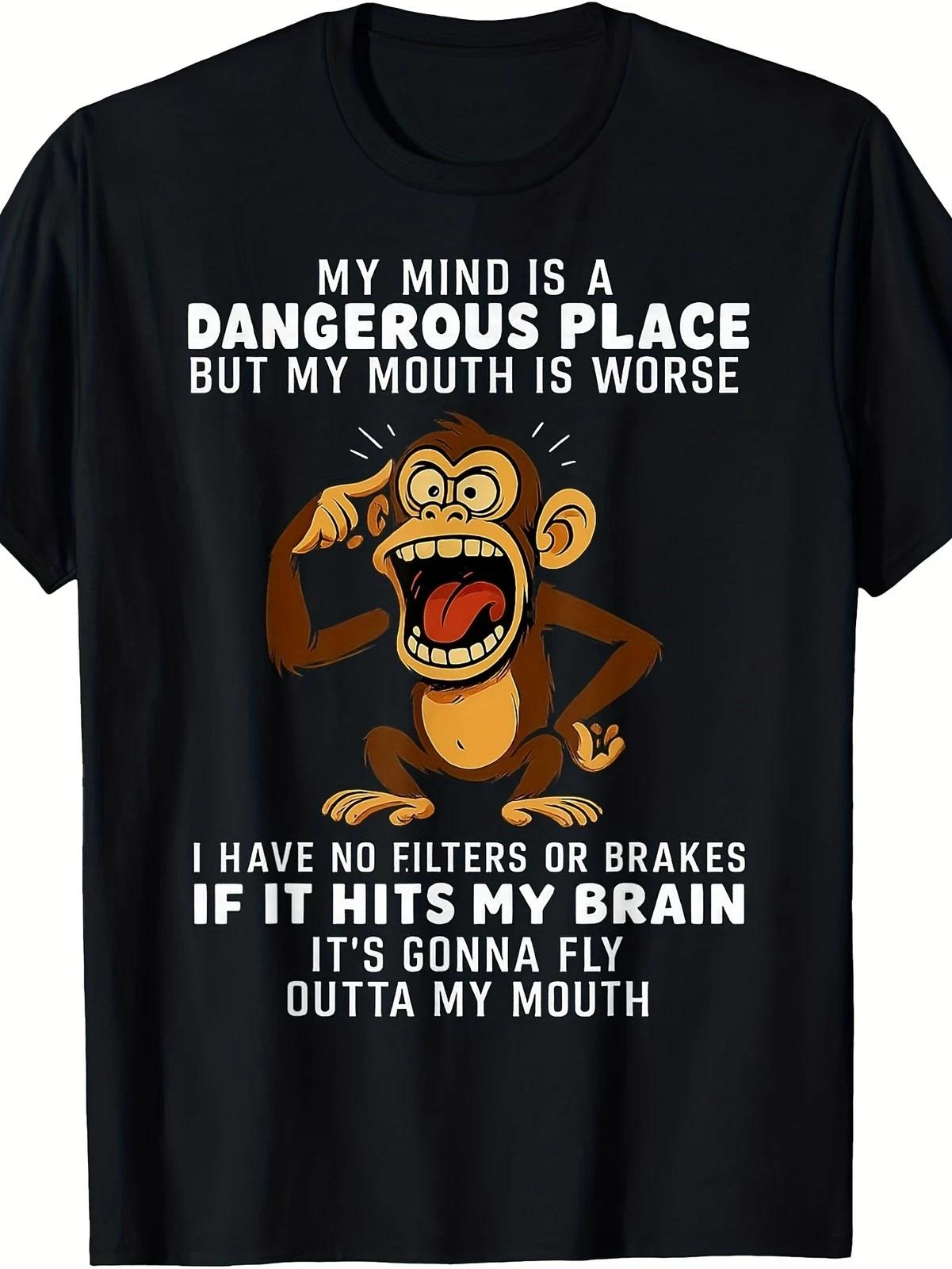Unfiltered Monkey Sarcasm T-Shirt – No Brakes Humor Attic XXXL
