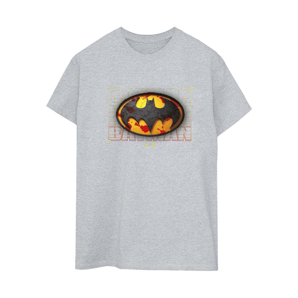 DC Comics Womens/Ladies The Flash Batman Red Splatter Cotton Boyfriend T-Shirt