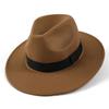 Autumn and winter woolen hat Shanghai beach retro black woolen hat gentleman's hat top hat British jazz hat