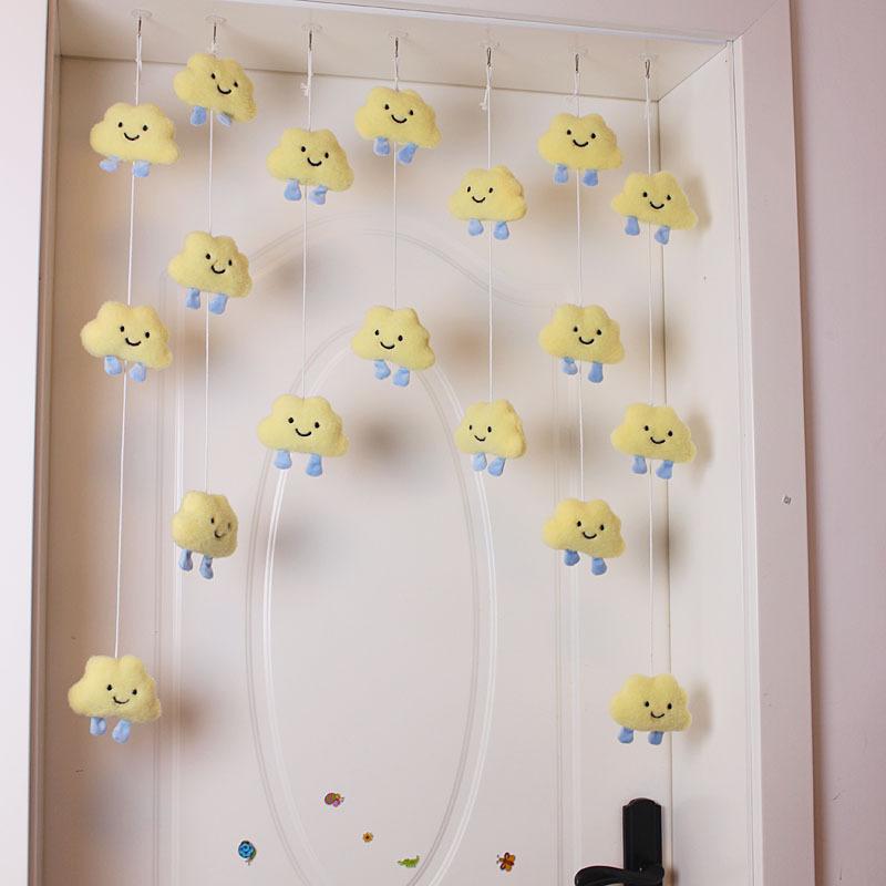 1set Felt Hearts Hanging Decorations Artistic Decor Cute Heart Curtains For Room Partition Girl's Heart Dreamy Cloud Aesthetic Design Home