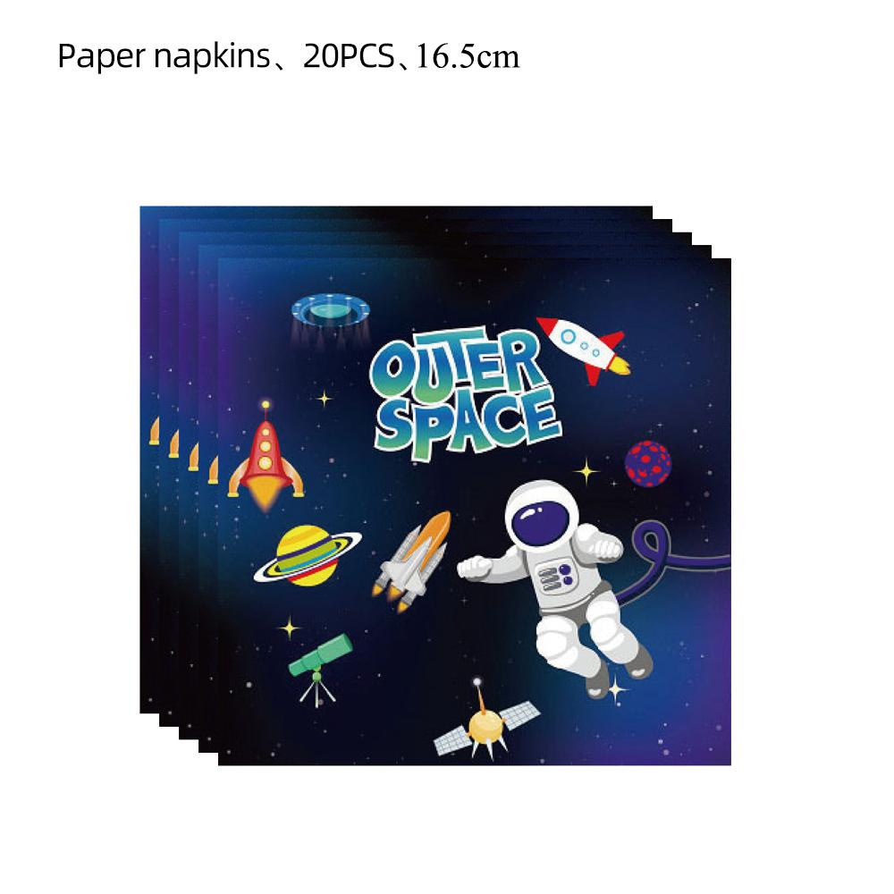 Space Astronaut Birthday Party Decoration Tableware Tablecloth Cup Plate Napkins Banner Backdrop Gift Bag Party Supplies Favors